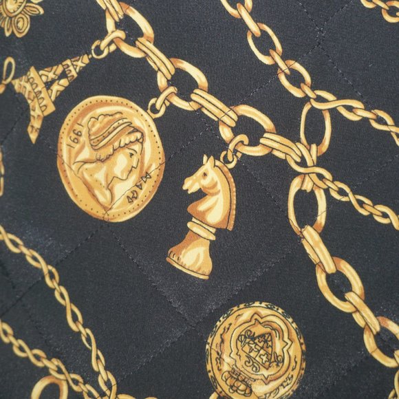 Vintage 80s Quilted Cropped Chain Coin Jacket - Picture 5 of 12